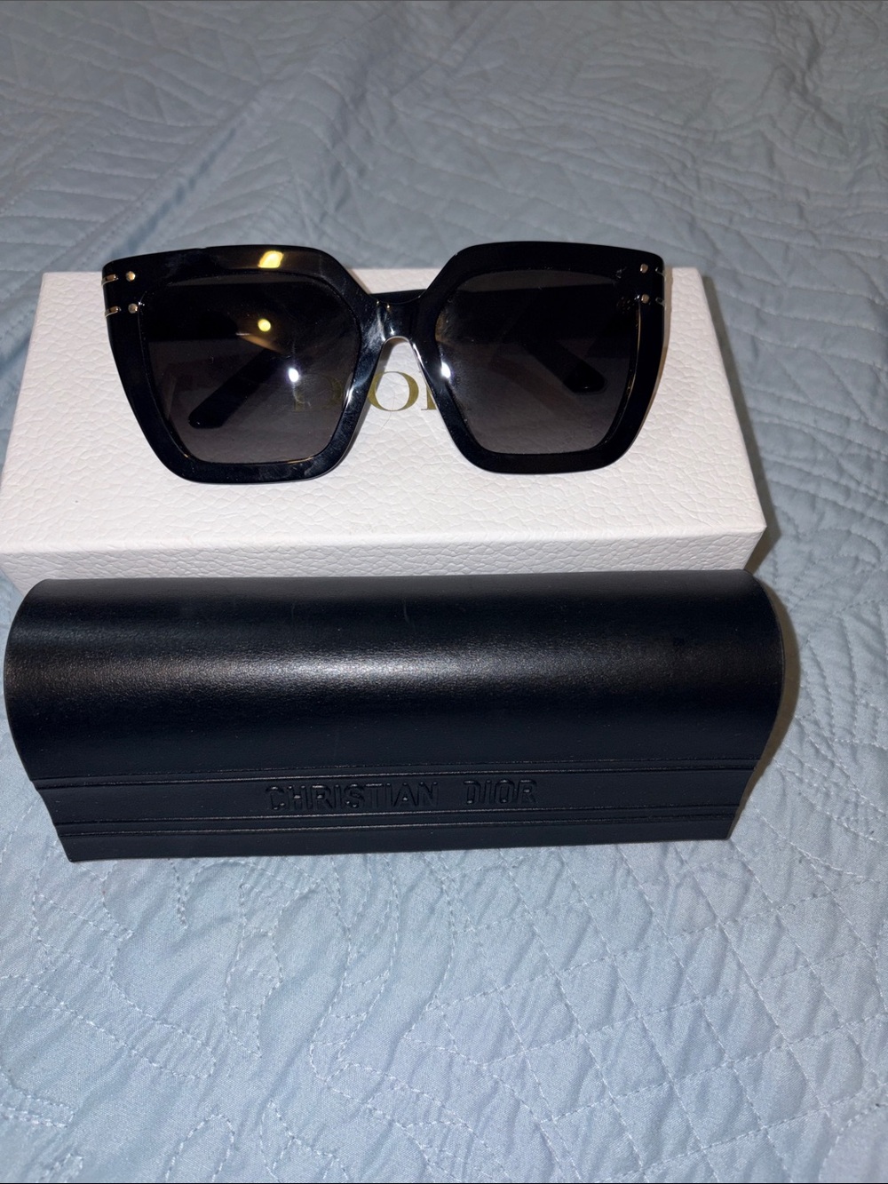 Dior Oversized Square Sunglasses in Black with Gradient Lenses